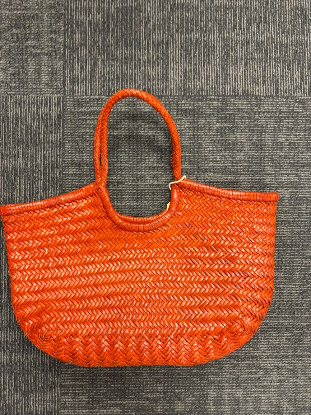 Dragon Orange Woven Calfskin Tote Bag